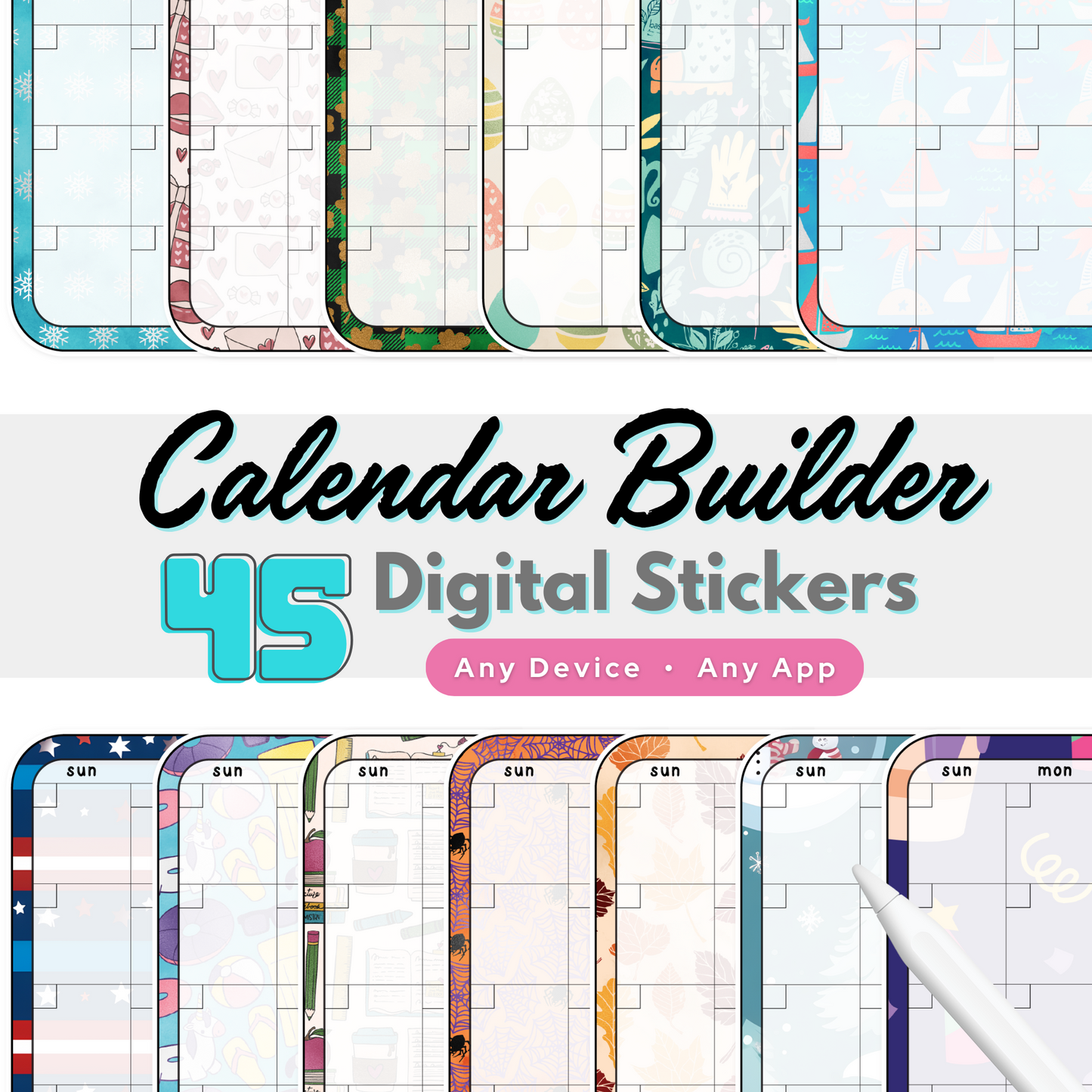 Calendar Builder Digital Stickers