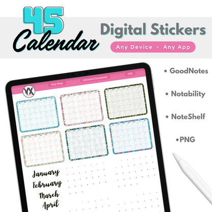 Calendar Builder Digital Stickers