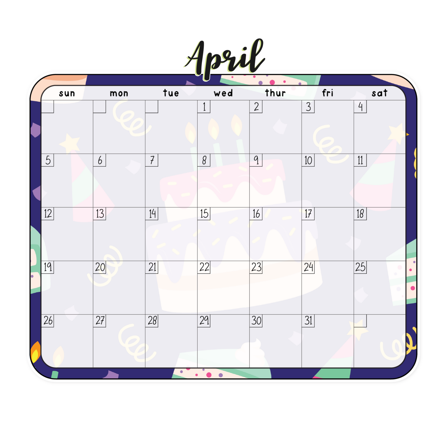 Calendar Builder Digital Stickers