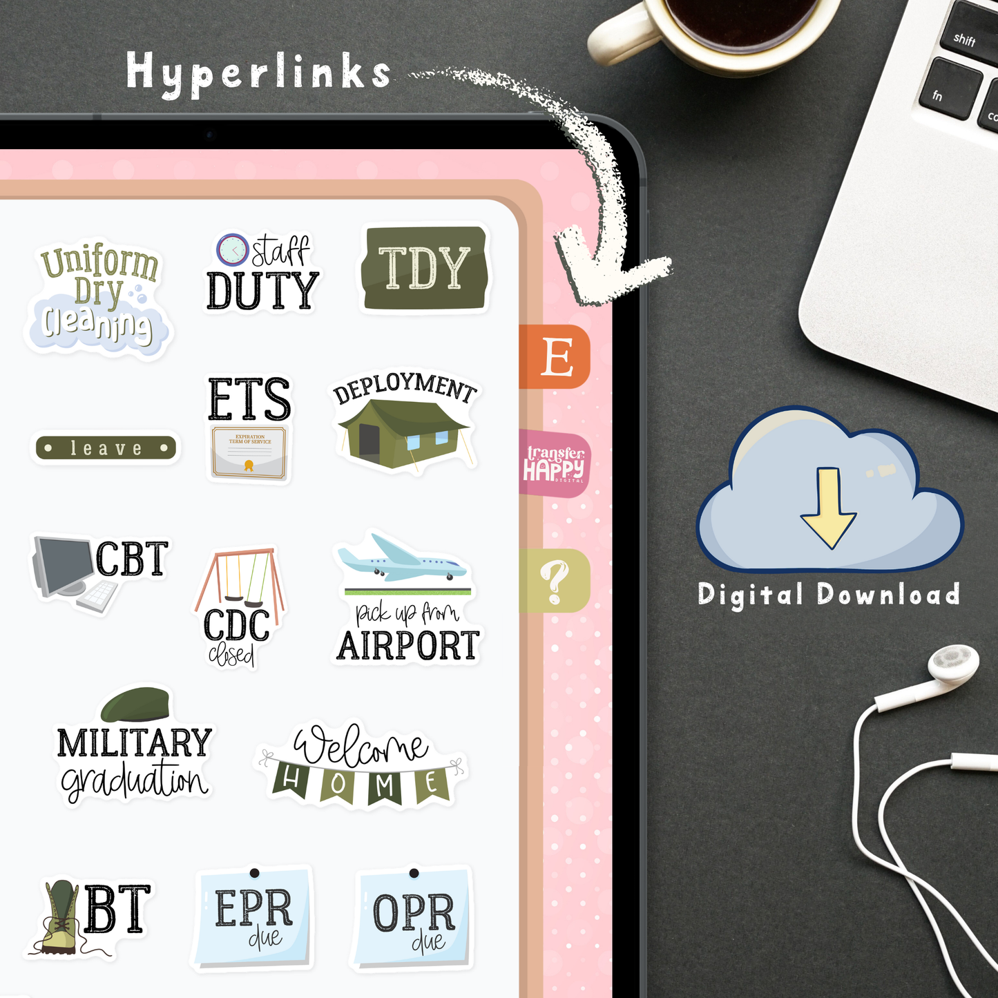 Military Life Digital Planner Stickers