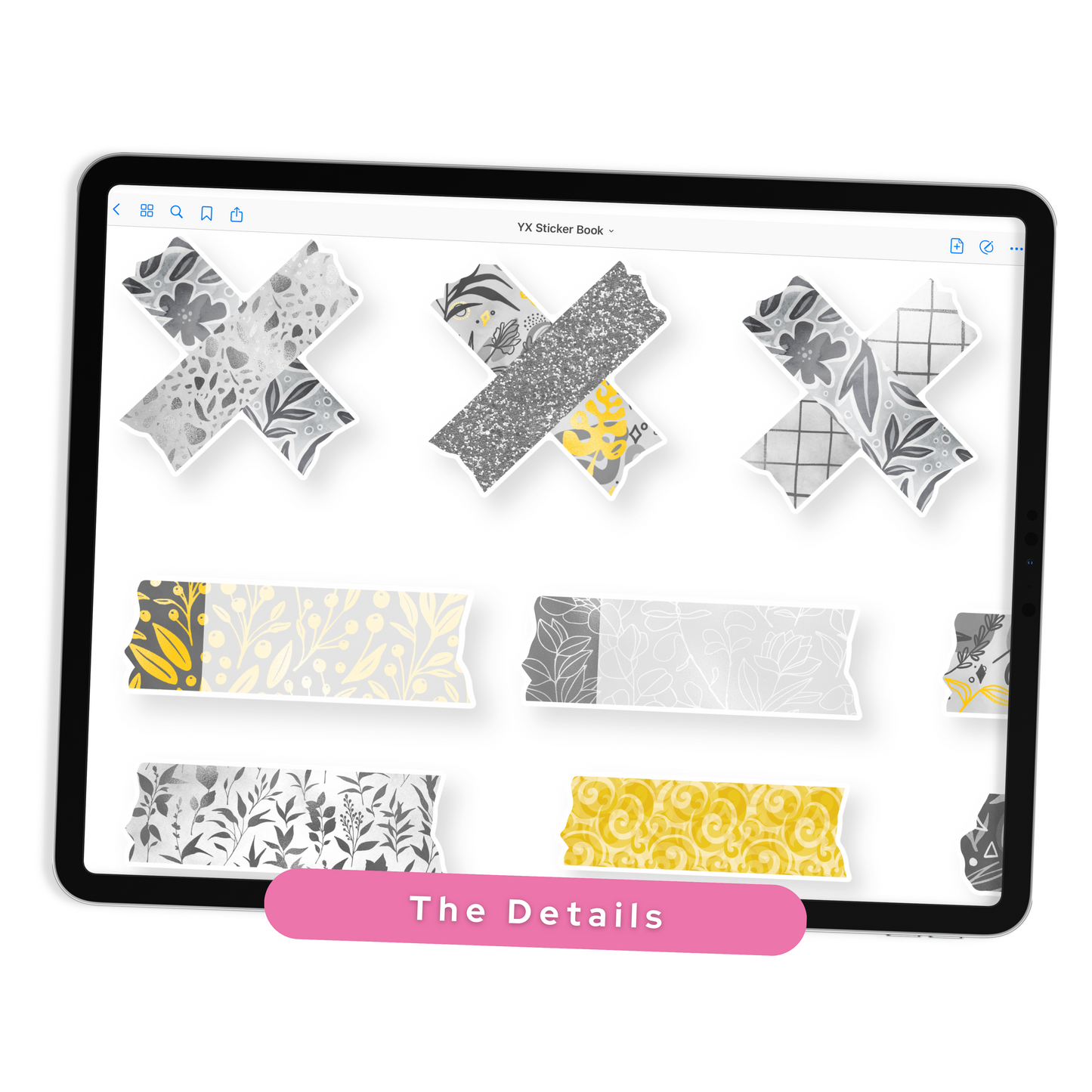 Yellow Washi Digital Planner Stickers