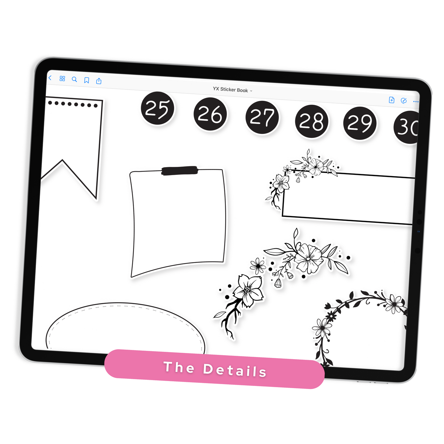 Black & White Digital Planner Stickers