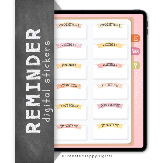 Reminders Digital Planner Stickers