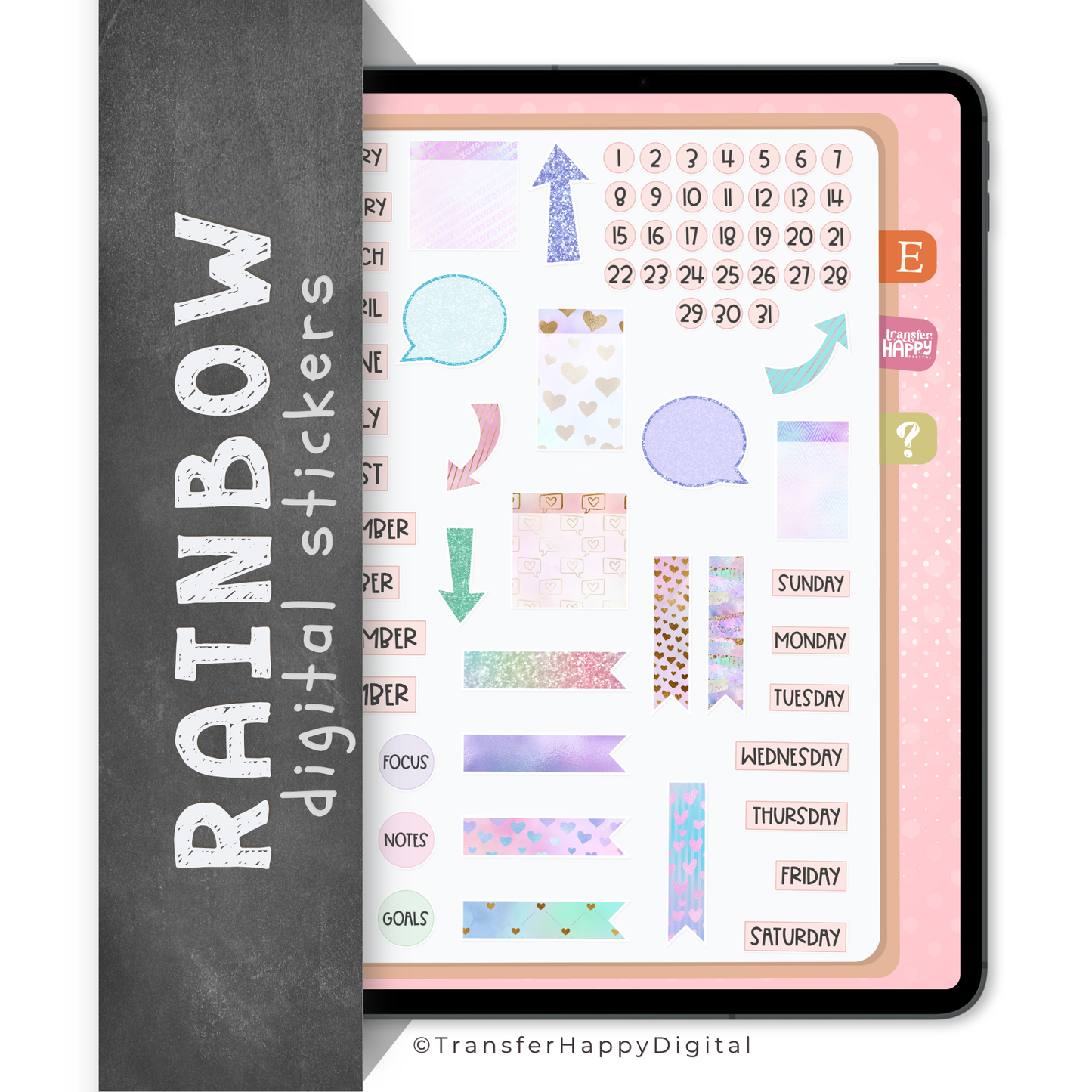 Pastel Digital Planner Stickers