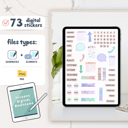 Pastel Digital Planner Stickers