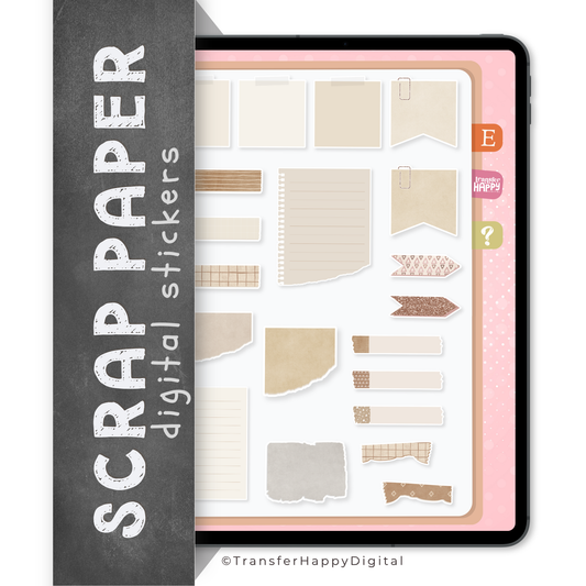 Scrap Paper Digital Planner Stickers