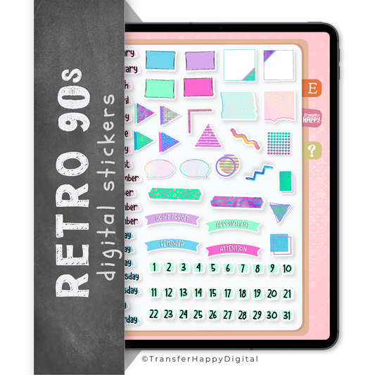 90s Memphis Digital Planner Stickers