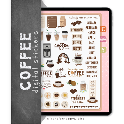 Coffee Digital Planner Stickers