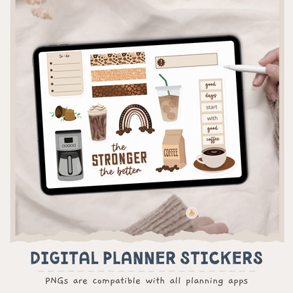Coffee Digital Planner Stickers