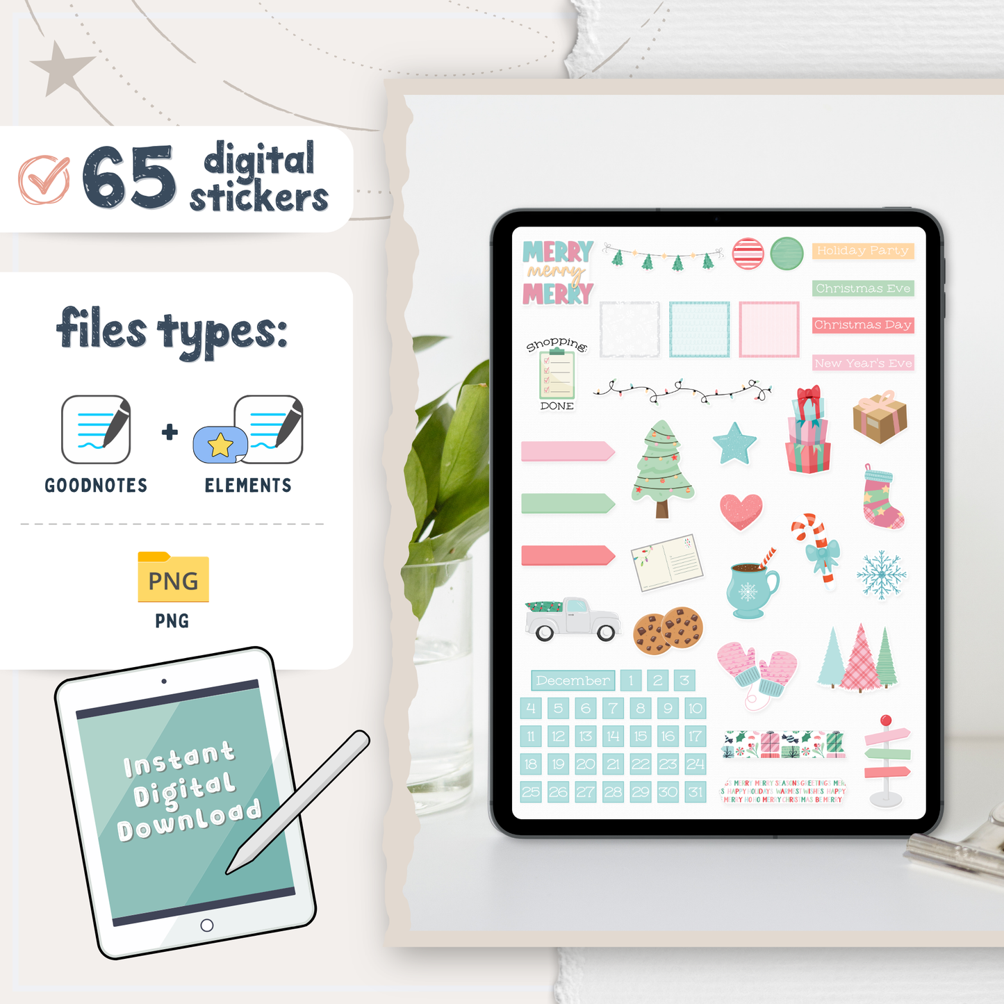 Christmas Digital Planner Stickers