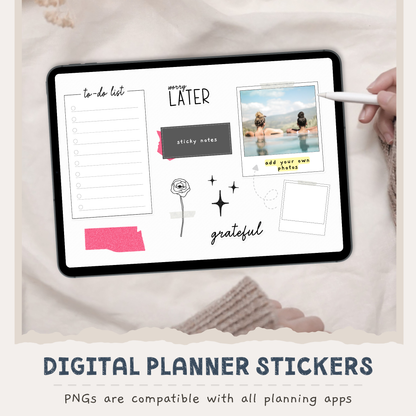 Black & Pink Digital Stickers