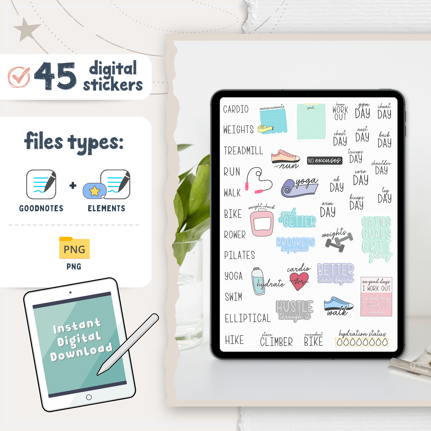 Workout Digital Planner Stickers