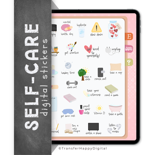 Self-Care Digital Planner Stickers