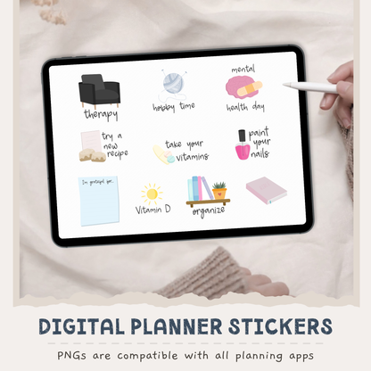Self-Care Digital Planner Stickers
