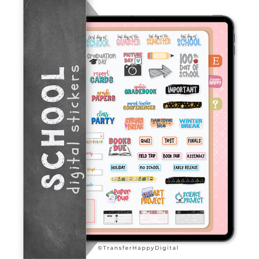 School Digital Planner Stickers