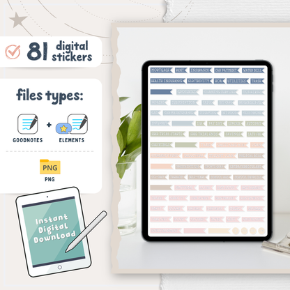 Finance Digital Planner Stickers