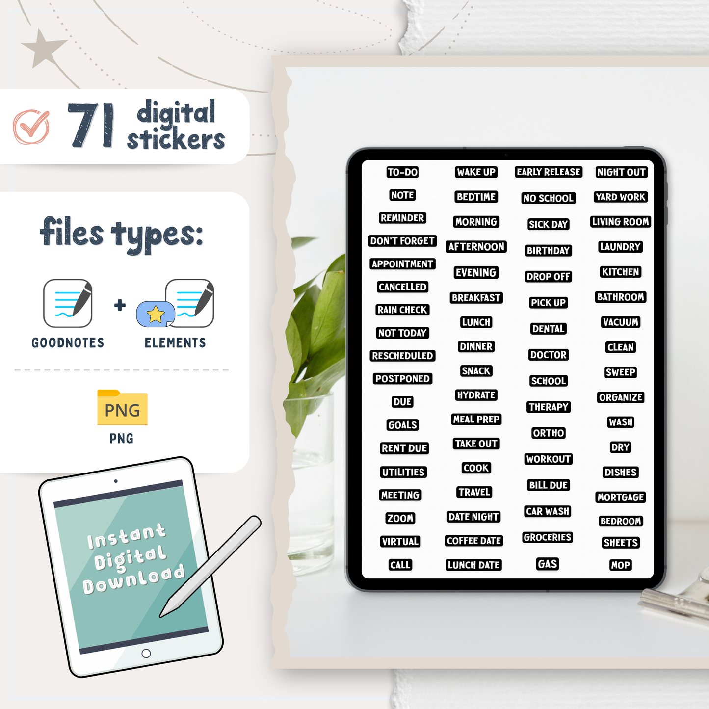 Label Digital Planner Stickers