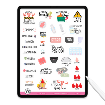 Period Digital Stickers
