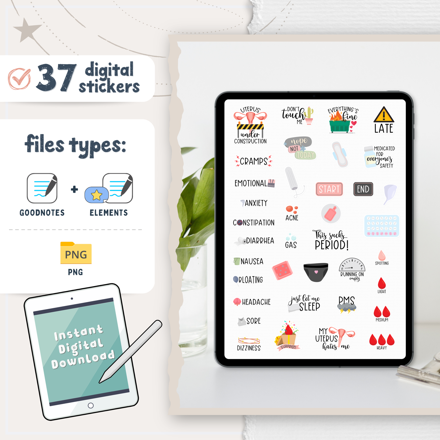 Period Digital Stickers