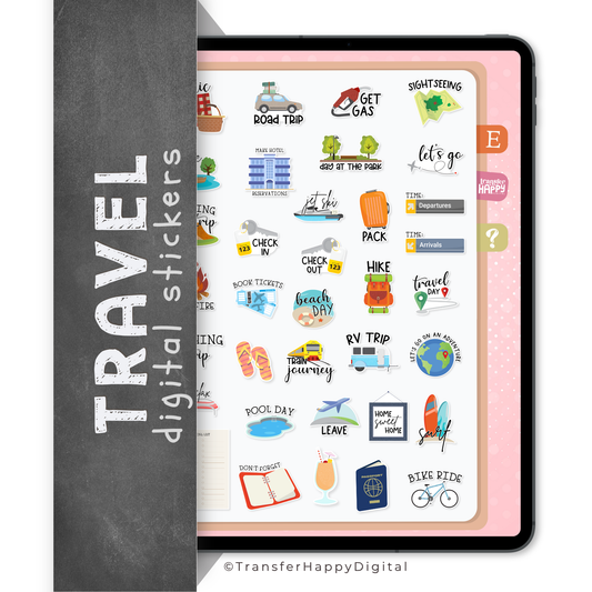 Travel Digital Planner Stickers