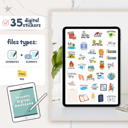 Travel Digital Planner Stickers