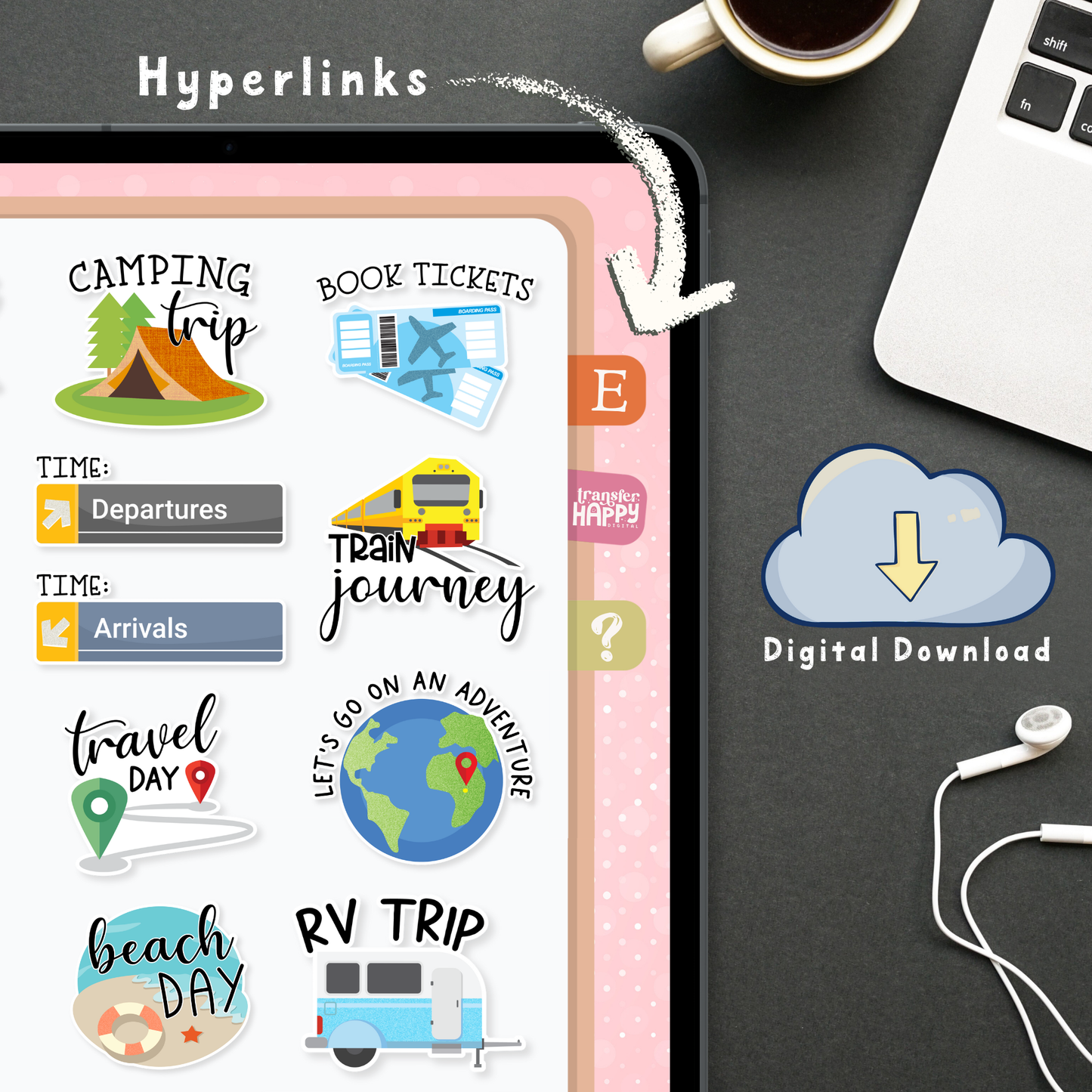 Travel Digital Planner Stickers