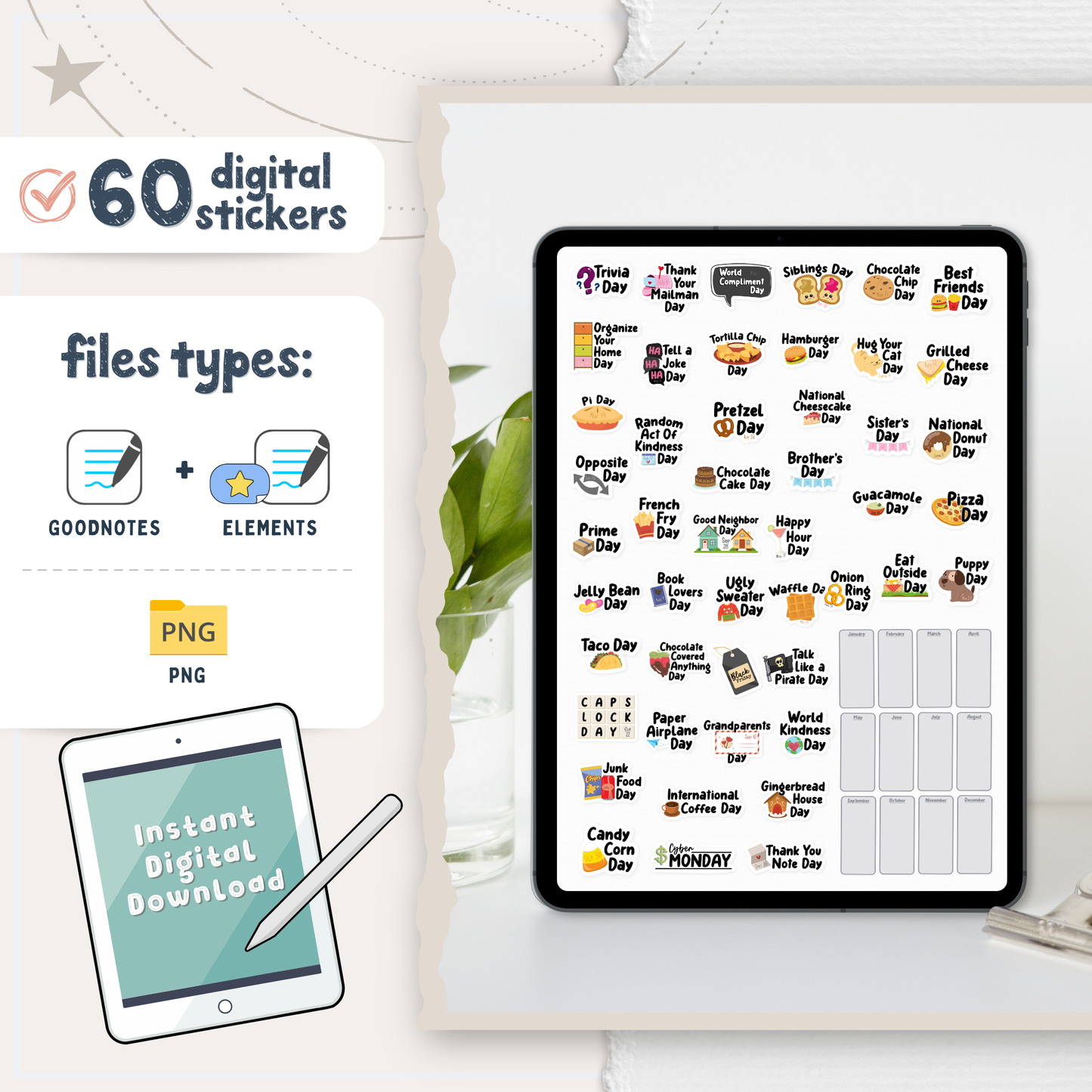 Fun Holiday Digital Stickers