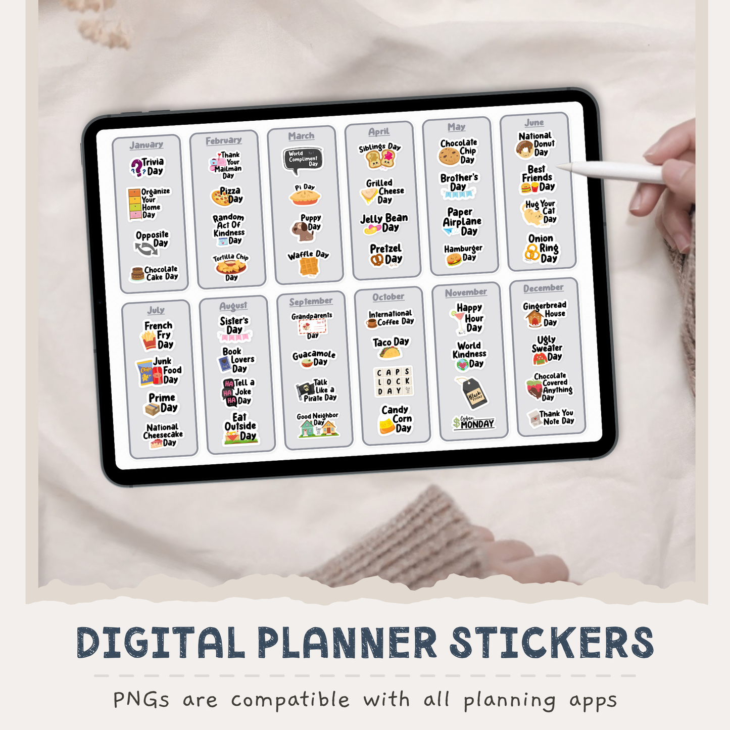 Fun Holiday Digital Stickers