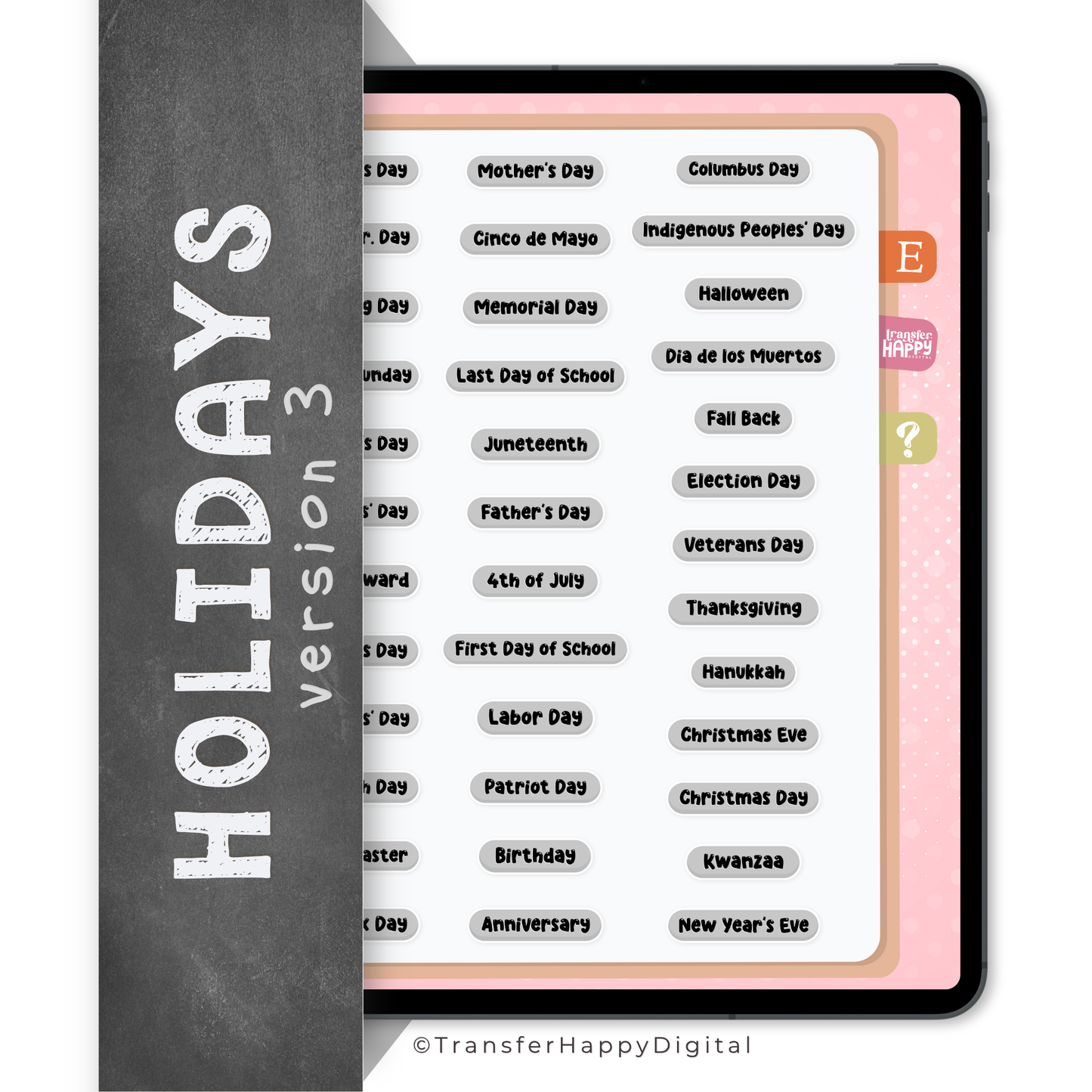 Holiday Tags Digital Stickers