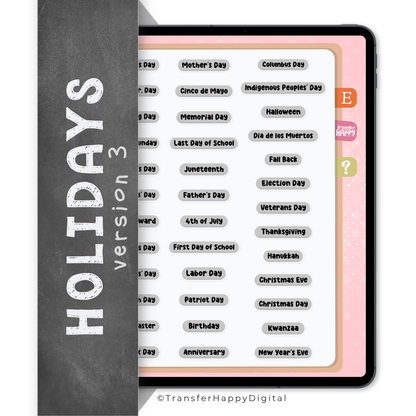 Holiday Tags Digital Stickers