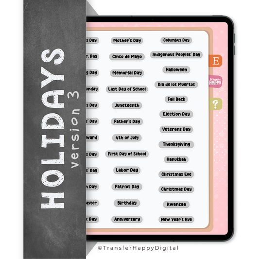 Holiday Tags Digital Stickers