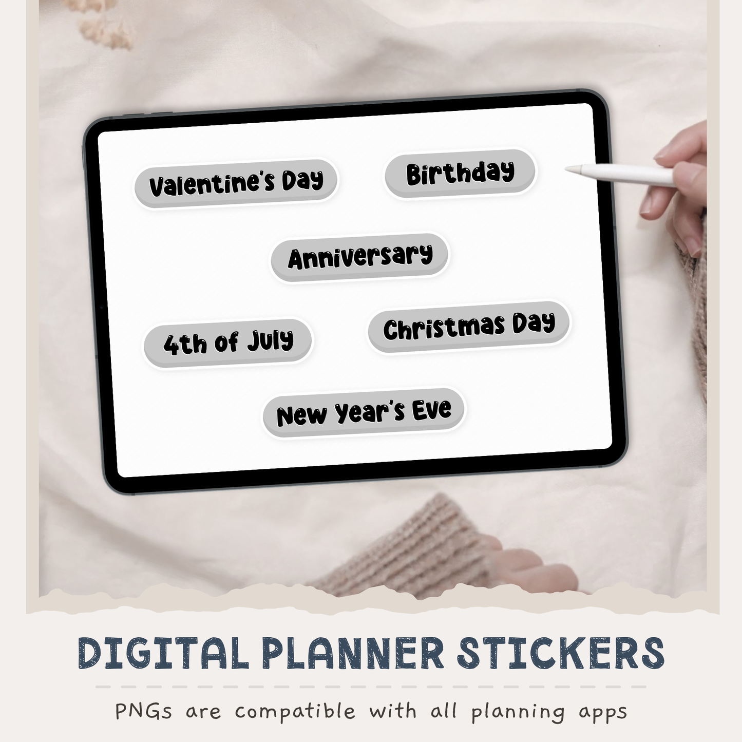 Holiday Tags Digital Stickers