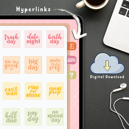 Rainbow Squares Digital Stickers