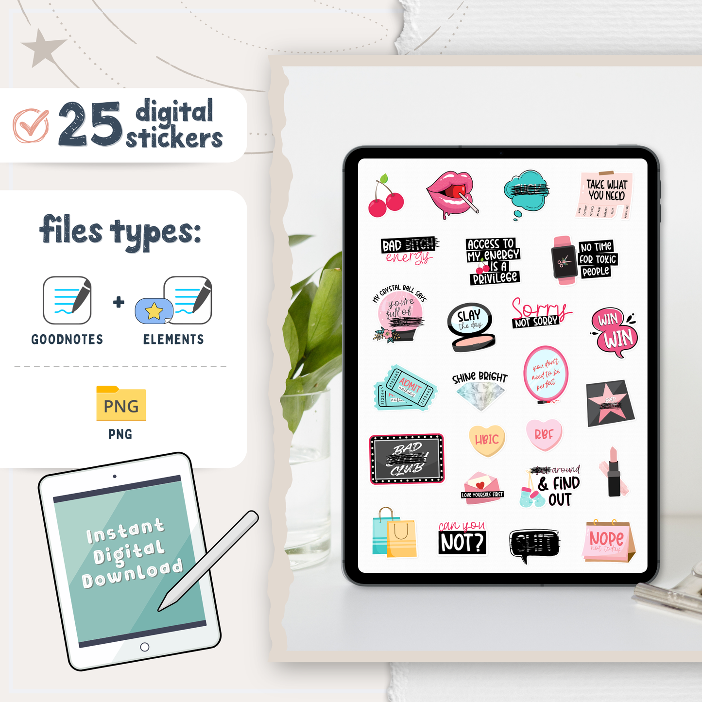 Bad B**** Energy Digital Stickers