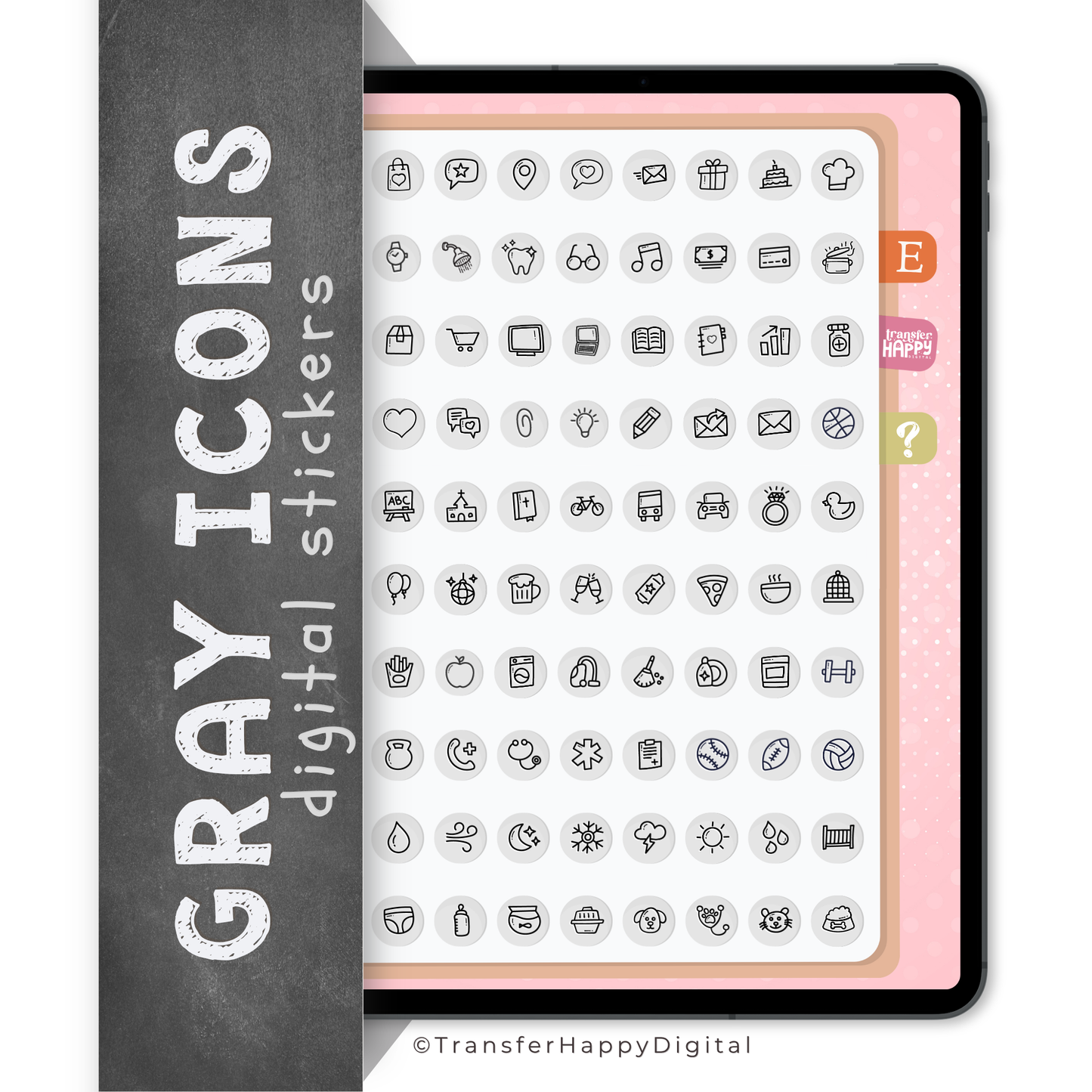 Gray Icon Digital Stickers