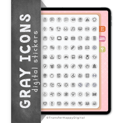 Gray Icon Digital Stickers