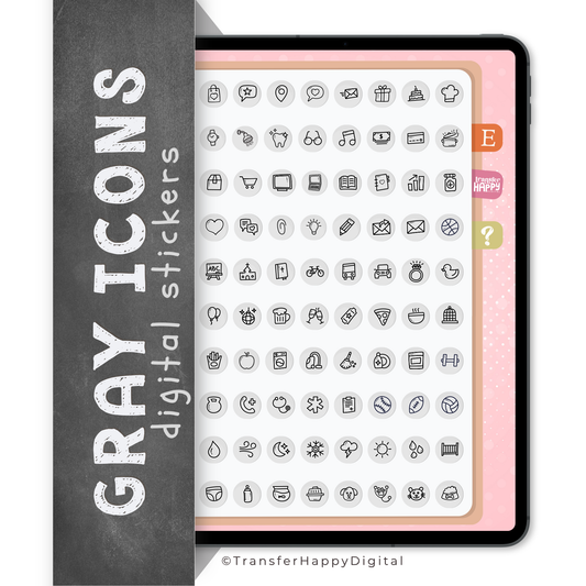 Gray Icon Digital Stickers