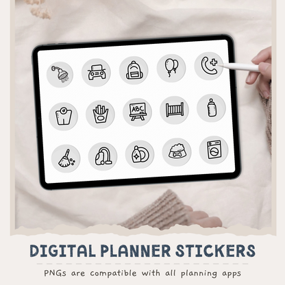 Gray Icon Digital Stickers