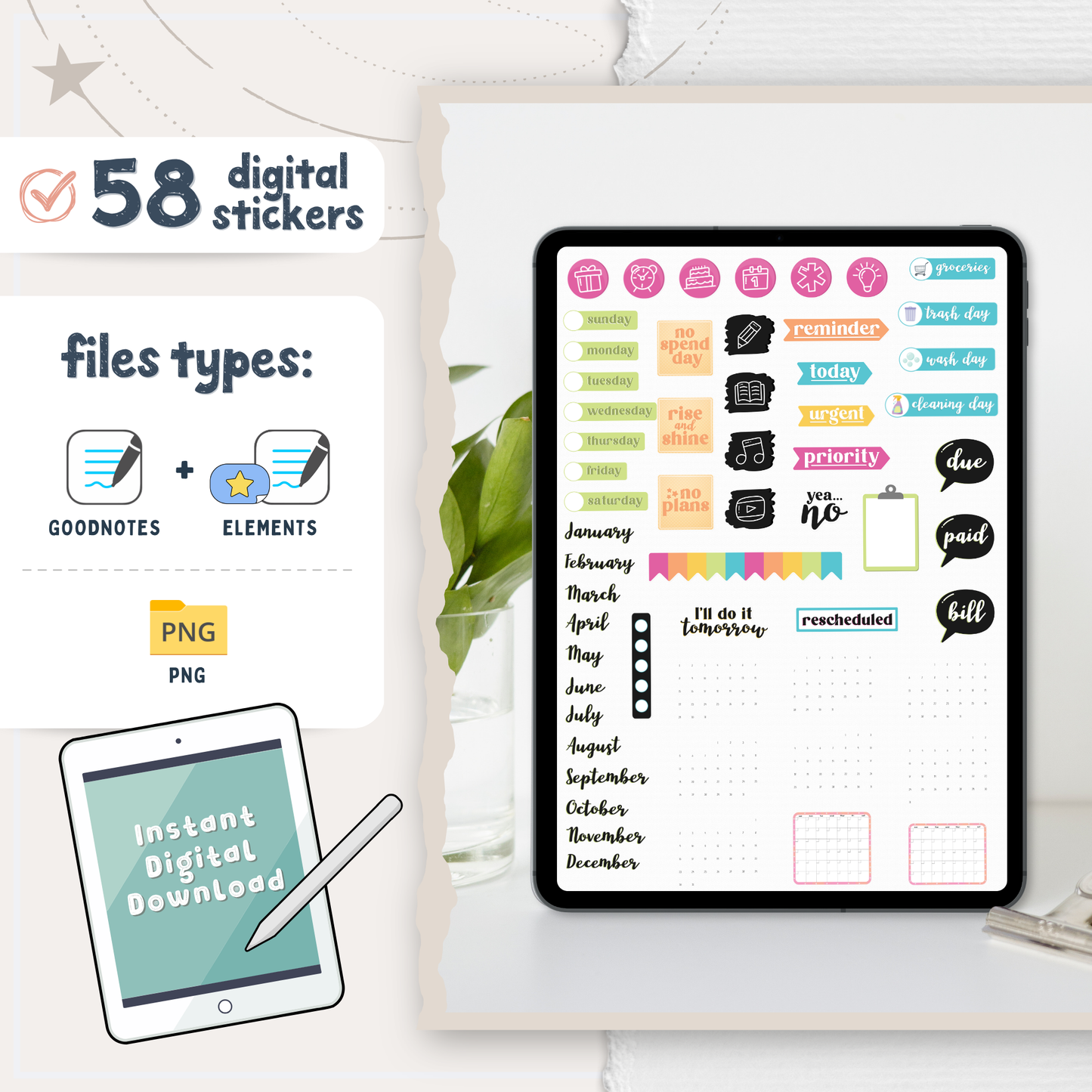 Daily Life Digital Stickers