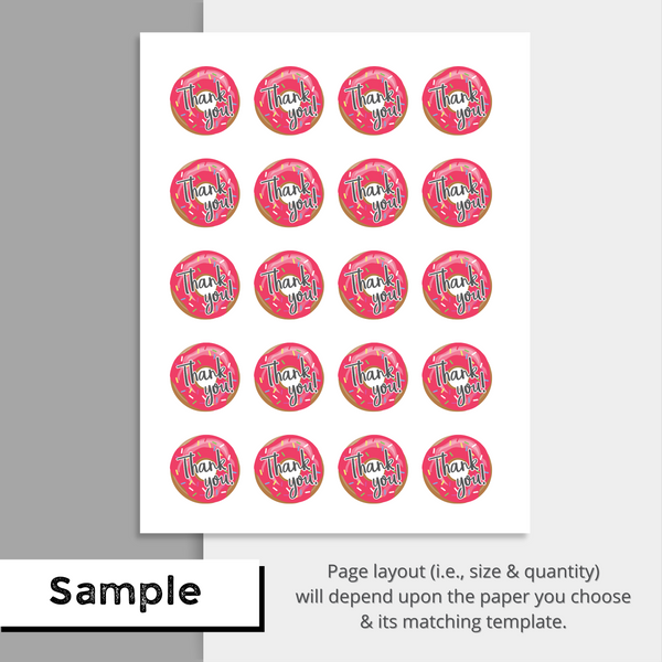 Thank You - Donut Tag Printable
