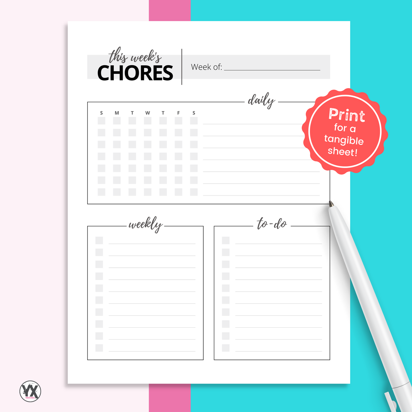 Weekly Chore Chart PDF