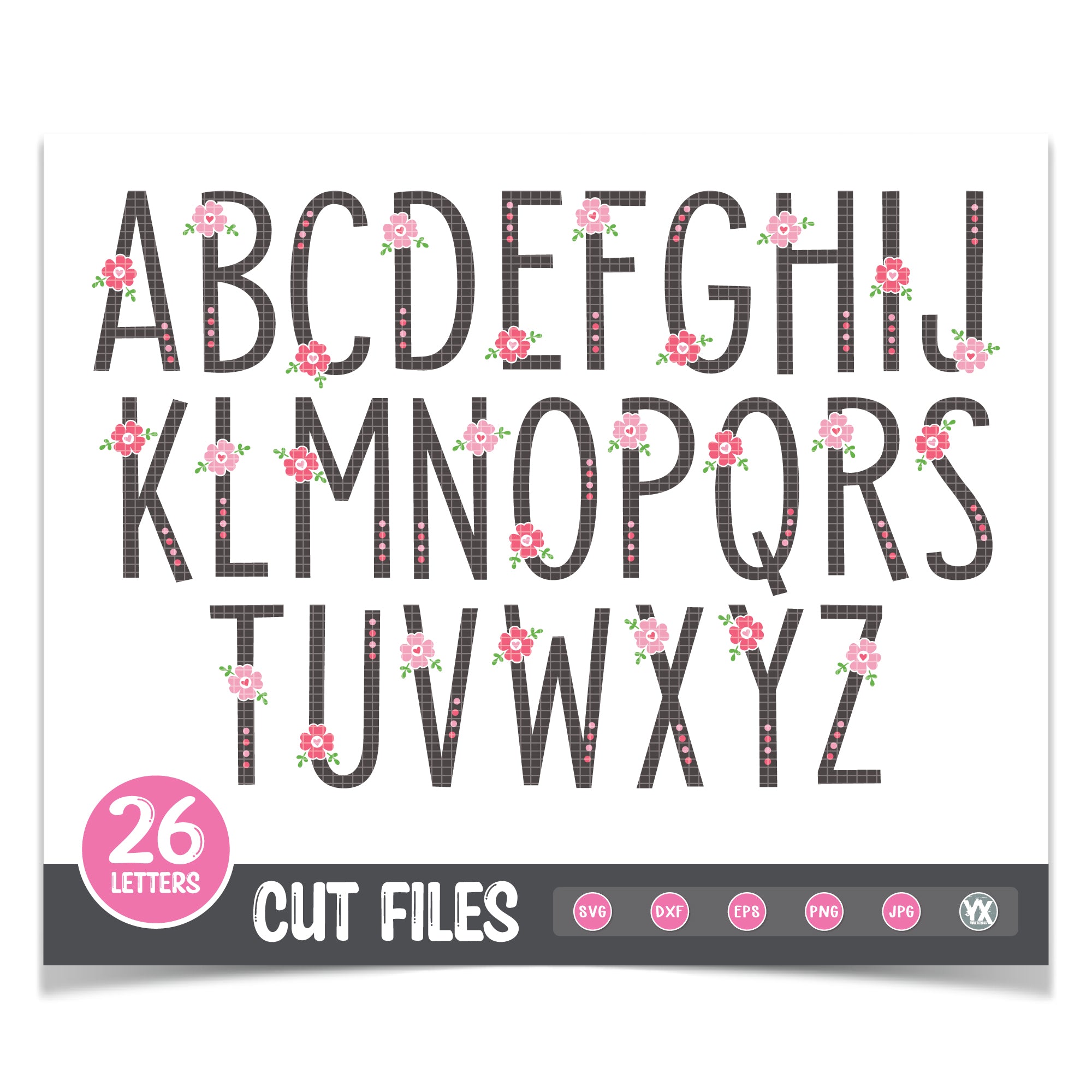 Floral Alphabet SVG Set