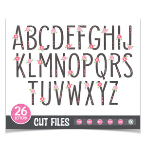 Floral Alphabet SVG Set