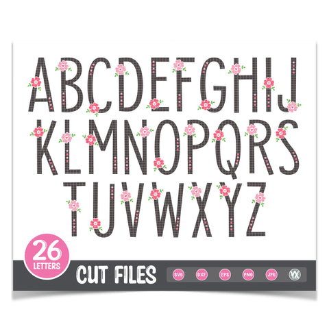 Floral Alphabet SVG Set