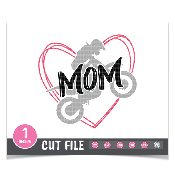 Motocross Mom SVG - Heart