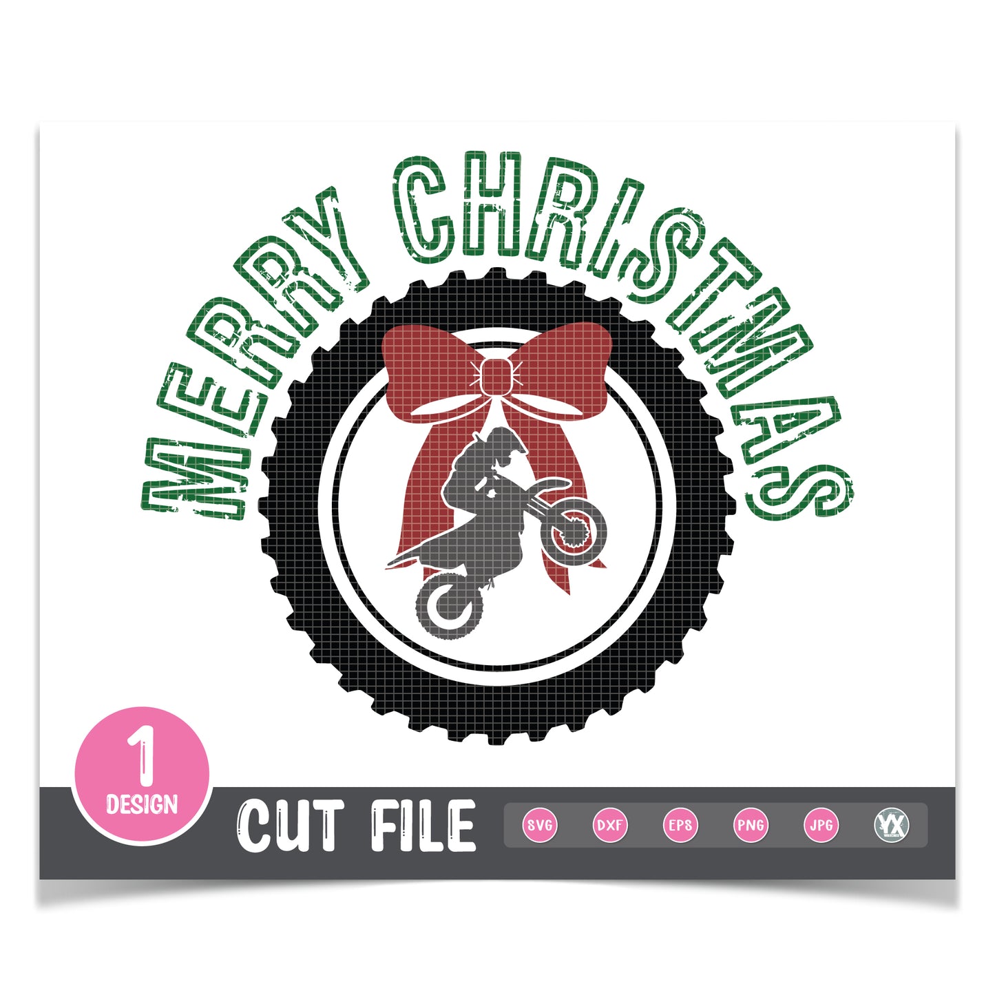 Merry Christmas Dirtbike SVG