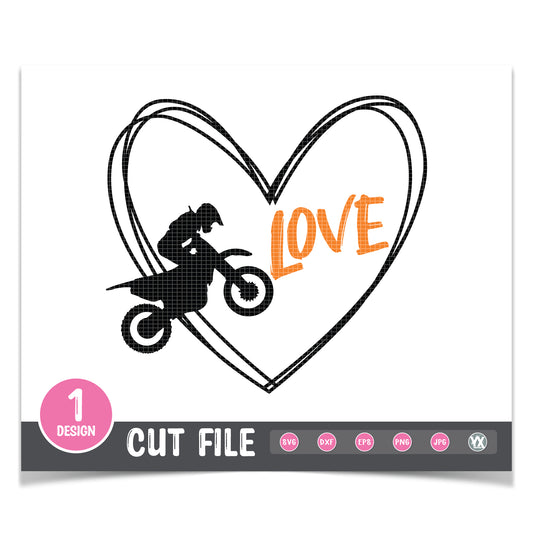 Dirtbike Heart SVG