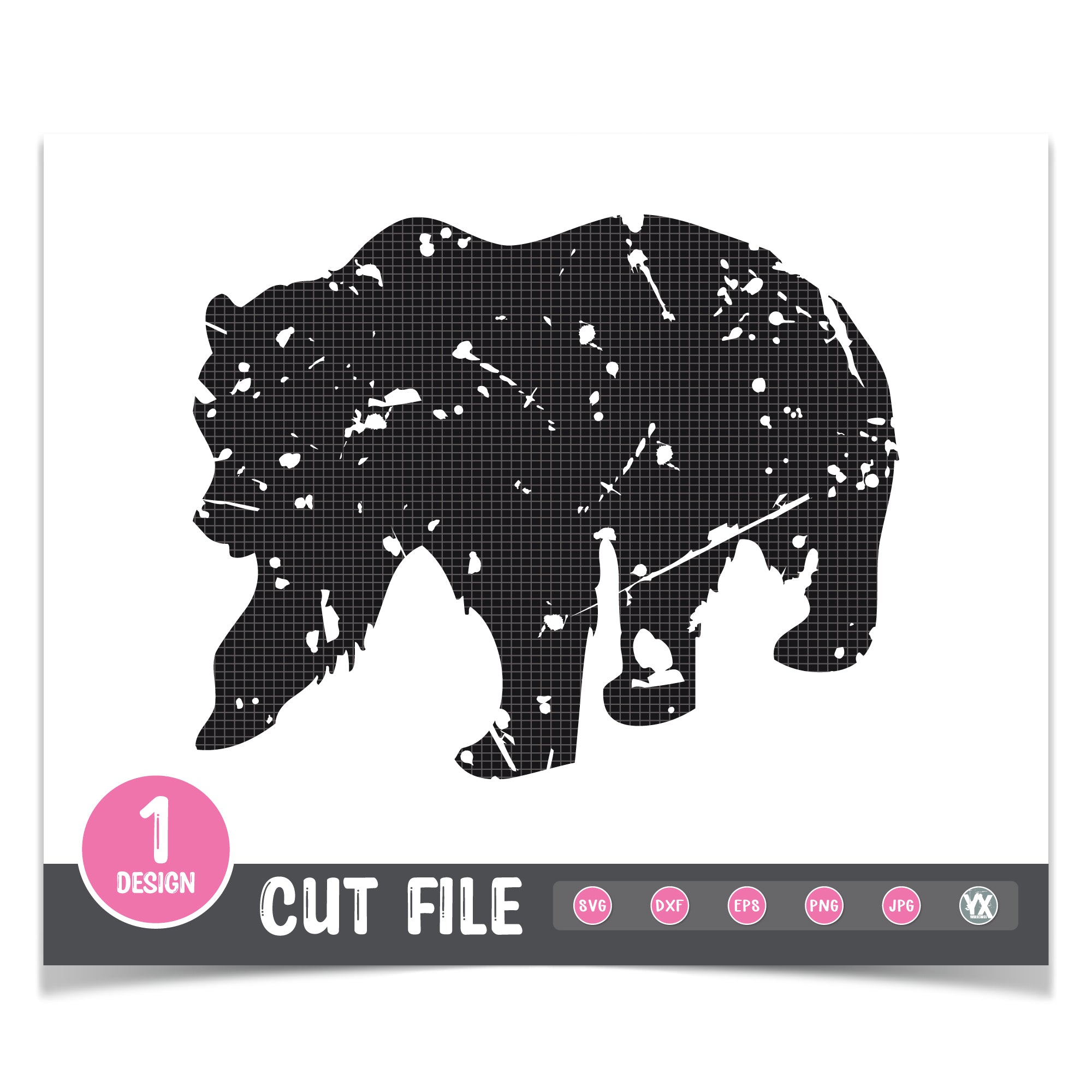 Grunge Bear SVG