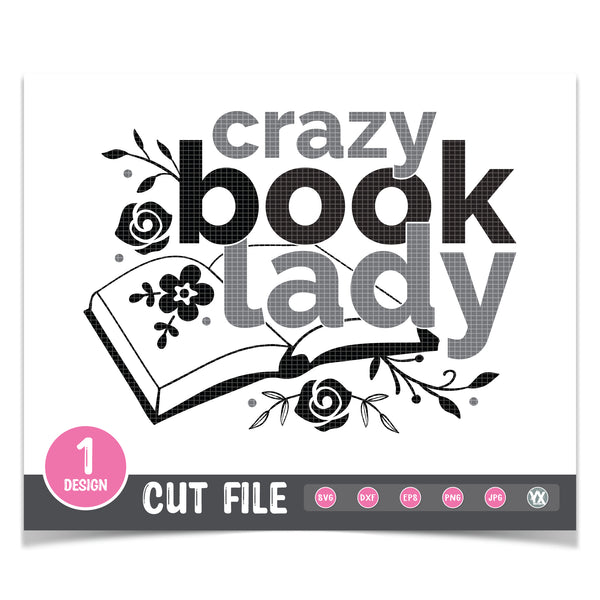 Crazy Book Lady SVG