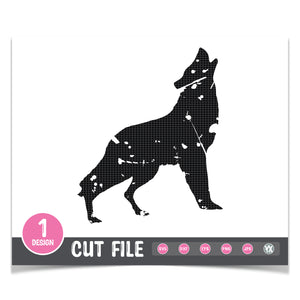 Grunge Wolf SVG